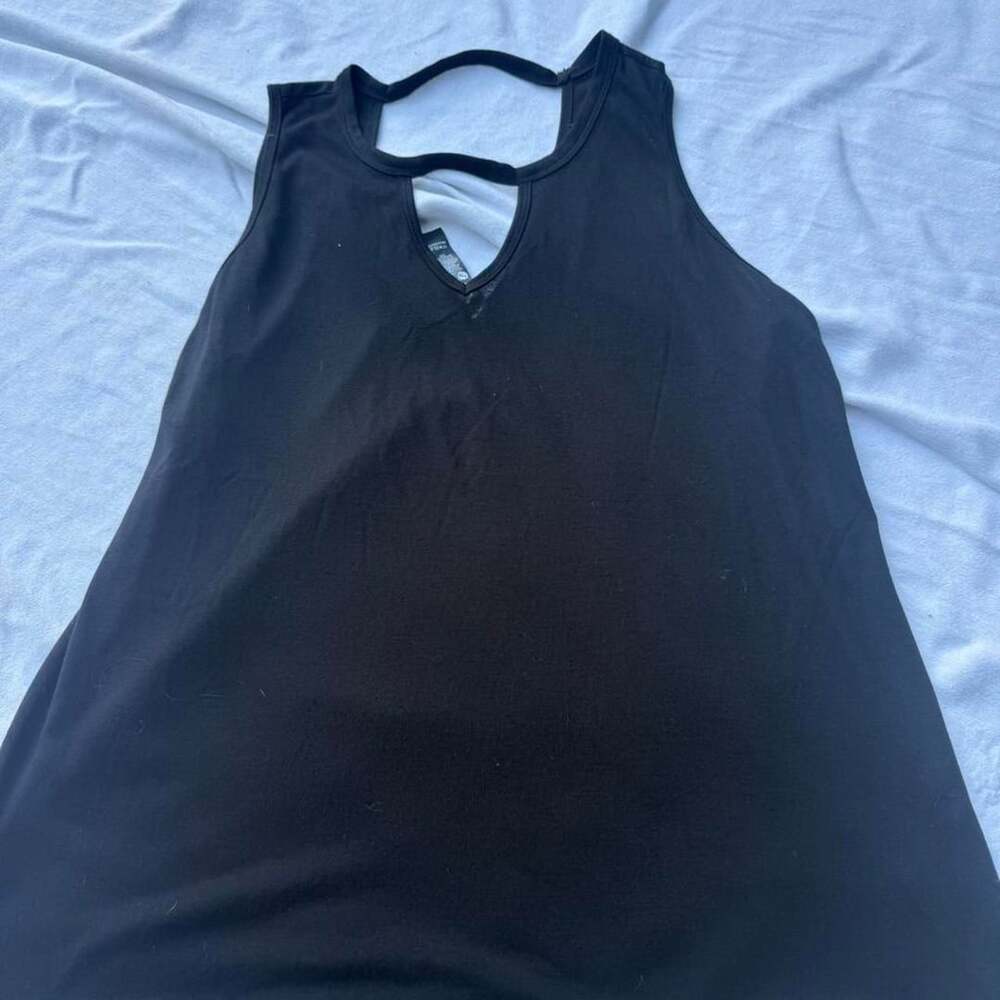 RBX Active Keyhole Tank Top XL Black Heather Polyester Blend